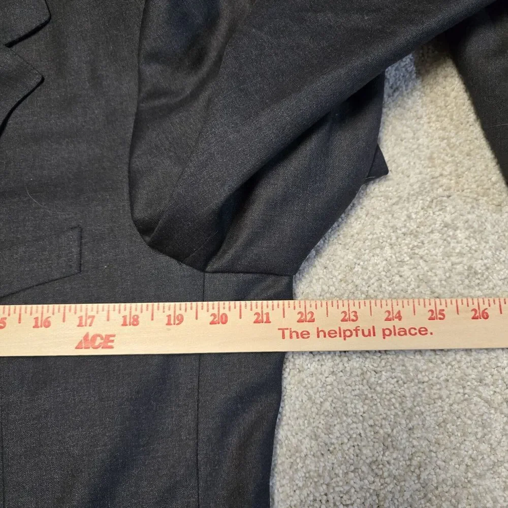 Ermenegildo Zegna Gray US 44L Switzerland Wool‎ Blazer Sport Coat Suit Jacket